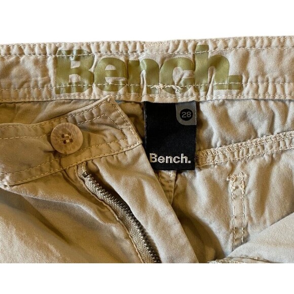 BENCH Shorts Womens 27 Small Beige Chino Bermuda Cotton Casual Adjustable Length - Picture 2 of 9